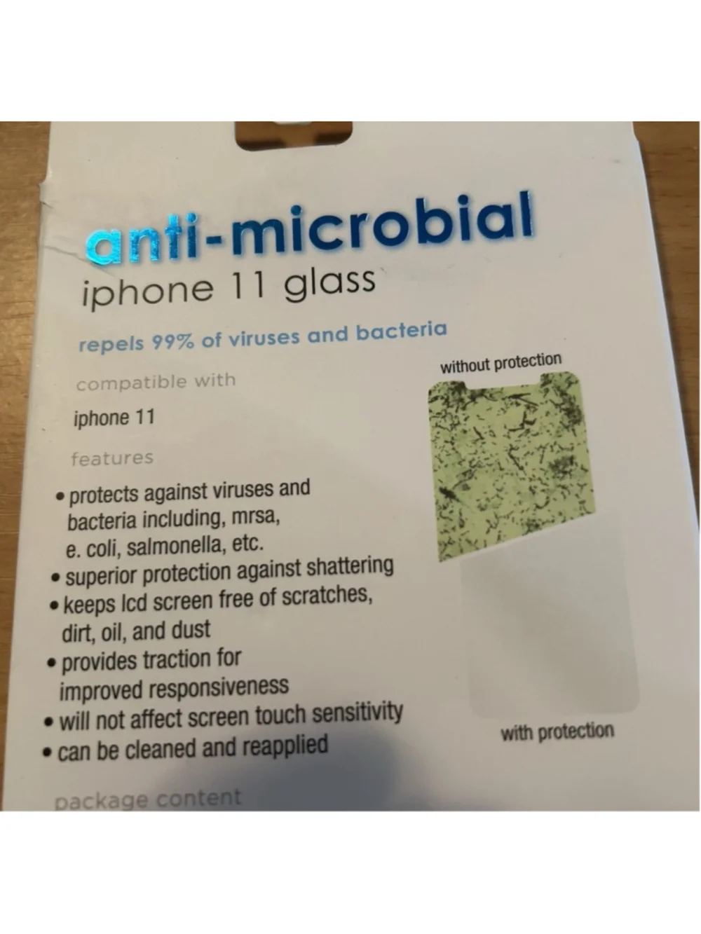 iPhone 11 Glass Anti-Microbial Screen Protector Repels 99% of Viruses & Bacteria